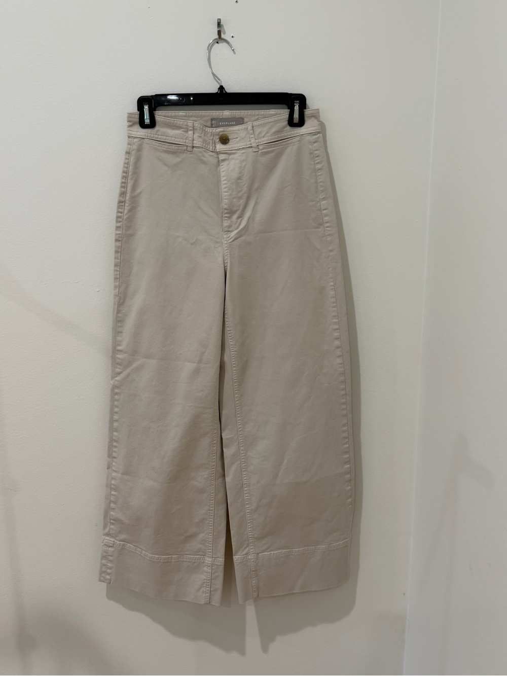 Everlane Cropped Wide Leg Trousers Khaki Size 2